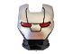 Minifigure, Visor Top Hinge with Silver Face Shield, Red Eyes, Black Trapezoid Pattern, 10908pb15  