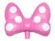 Minifigure, Bow Large with Small Pin with White Polka Dots on Front and Back Pattern, 24634pb01  
