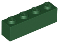 Кирпич LEGO Brick 1 x 4 3010 (6146) Dark Green N