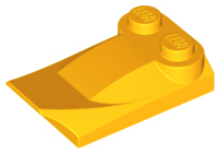 Slope, Curved 3 x 2 x 2/3 with 2 Studs, Wing End, 47456 Bright Light Orange N