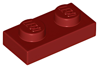 Деталь LEGO Plate 1 x 2 3023 Dark Red U