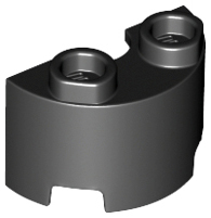 Cylinder Half 1 x 2 x 1, 68013 Black N