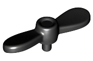 Minifigure, Propeller 2 Blade Twisted Tiny with Small Pin, 54568 Black U