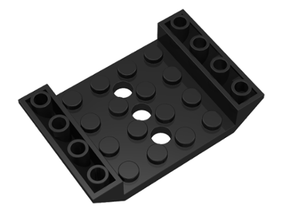 Slope, Inverted 45 6 x 4 Double with 4 x 4 Cutout and 3 Holes, 60219 Black U