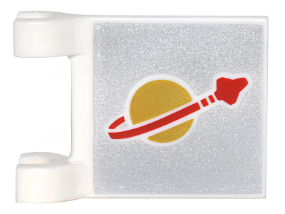 Деталь LEGO Флаг Lego 2335pb143  Flag 2 x 2 Square with Classic Space Pattern on Both Sides U White