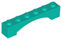 Деталь Lego Арка Arch 1 x 6 Raised Arch 92950 Dark Turquoise N