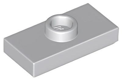 Деталь LEGO Plate, Modified 1 x 2 with 1 Stud with Groove and Bottom Stud Holder (Jumper) 15573 (78823) Light Bluish Gray N