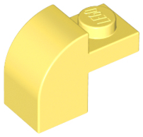Slope, Curved 2 x 1 x 1 1/3 with Recessed Stud, 6091 Bright Light Yellow N