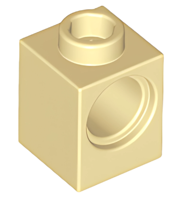 Деталь LEGO Technic, Brick 1 x 1 with Hole 6541 Tan U