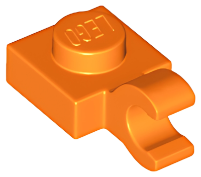 Деталь LEGO Plate, Modified 1 x 1 with Open O Clip (Horizontal Grip) 61252 (52738) Orange U