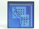 Road Sign 2 x 2 Square with Clip with Curved Blue Lines and Small Black Squares Pattern (Computer Screen), 30258pb018  