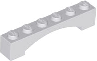 Деталь Lego Арка Arch 1 x 6 Raised Arch 92950 Light Bluish Gray N