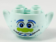 Minifigure, Head, Modified Trolls with Blue Eyebrows and Eyes, Lime Nose, Metallic Light Blue Dots, Open Mouth Smile with Top Teeth Pattern, 65461pb10  