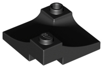 Arch 3 x 3 Inverted Corner with Raised Hollow Stud, 73682 Black N