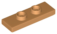 Plate, Modified 1 x 3 with 2 Studs (Double Jumper), 34103 Medium Nougat U