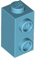 Деталь Lego Brick, Modified 1 x 1 x 1 2/3 with Studs on Side 32952 Medium Azure N