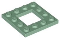 Plate, Modified 4 x 4 with 2 x 2 Open Center, 64799 Sand Green N