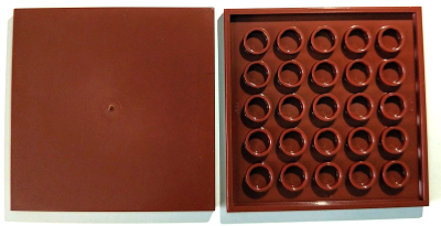 Tile 6 x 6 with Bottom Tubes, 10202 Reddish Brown U