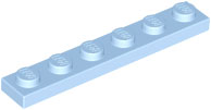 Plate 1 x 6, 3666 Bright Light Blue N