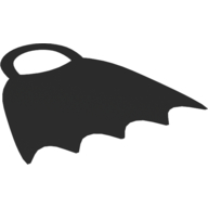 Duplo Wear Cloth Cape with Elastic Loop, Scalloped 5 Points (Batman), 68174 Black U
