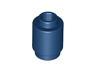 Brick, Round 1 x 1, 3062 Dark Blue N