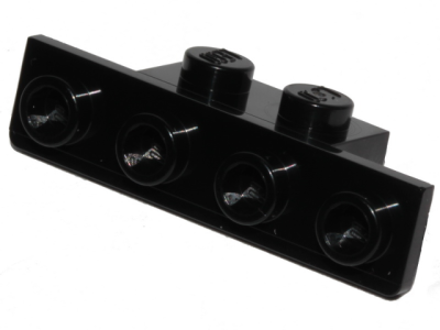 Скоба Lego Bracket 1 x 2 - 1 x 4 with Rounded Corners at the Bottom 28802 Black U