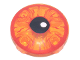 Plate, Round 2 x 2 with Rounded Bottom (Boat Stud) with Red Rimmed Bloodshot Eye, Black Pupil with White Glint Pattern, 2654pb019  