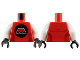 Torso Space M:Tron Logo Capital Letter M with White Border on Black Circle, Dark Red Collar and Panel Lines Pattern / White Arms / Black Hands, 973pb5648c01  