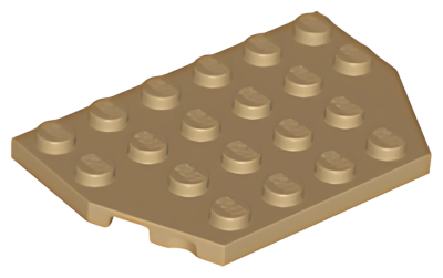 Деталь LEGO Wedge, Plate 4 x 6 Cut Corners 32059  Dark Tan U