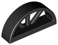 Window 1 x 4 x 1 2/3 with Spoked Rounded Top, 20309 Black N