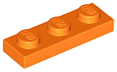 Деталь LEGO Plate 1 x 3 3623 Orange U