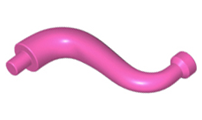 Elephant Tail / Trunk with Bar End - Short Curved Tip, 43892 Dark Pink U