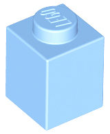 Brick 1 x 1, 3005 Bright Light Blue U