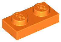 Plate 1 x 2, 3023 Orange N