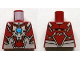 Torso Armor Vest with Silver Wolf Head and Dark Azure Round Jewel (Chi) Pattern, 973pb1336  