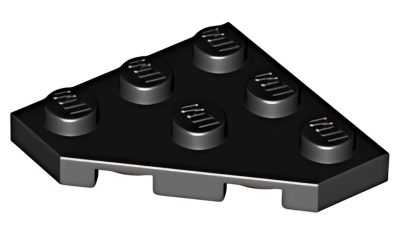 Деталь LEGO Wedge, Plate 3 x 3 Cut Corner 2450 Black U