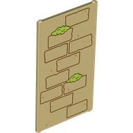 Glass for Window 1 x 4 x 6 with Reddish Brown Bricks, Lime Moss and Medium Nougat Dots Pattern, 57895pb121 Tan U