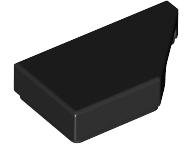 Tile, Modified 1 x 2 Wedge Right, 5092 Black N