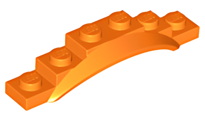 Деталь LEGO Брызговик с колесной аркой Lego Vehicle, Mudguard 1 1/2 x 6 x 1 with Arch 62361 (4925, 63970) Orange U