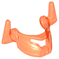 Minifigure, Visor with T Slit Wide and Horns on Sides, 22395 Trans-Neon Orange U