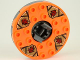 Turntable 6 x 6 x 1 1/3 Round Base Serrated with Orange Top and Dark Red Faces on Dark Tan and Dark Gray Pattern (Ninjago Spinner), bb0549c07pb01  