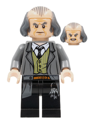 Минифигурка Lego Harry Potter Argus Filch - Bald on Top, Dark Bluish Gray Jacket hp140