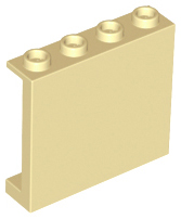 Panel 1 x 4 x 3 with Side Supports - Hollow Studs, 60581 Tan N