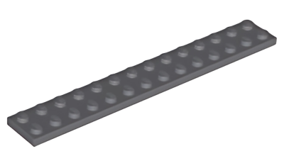 Деталь LEGO Plate 2 x 14 91988 Dark Bluish Gray U
