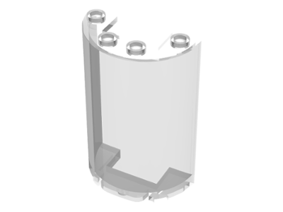 Cylinder Half 2 x 4 x 5 with 1 x 2 Cutout, 85941 Trans-clear U