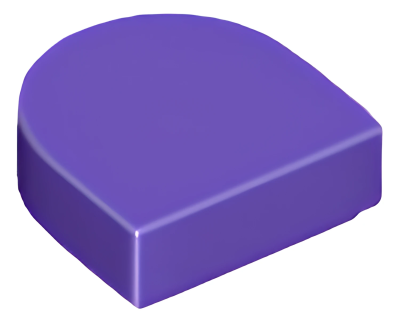 Деталь LEGO Lego Tile, Round 1 x 1 Half Circle Extended 24246 (6313558) Dark Purple U