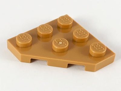 Wedge, Plate 3 x 3 Cut Corner, 2450 Medium Nougat U