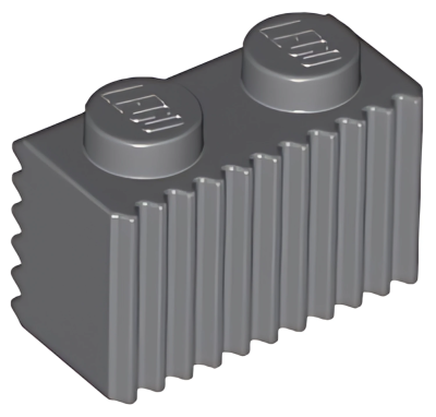 Деталь LEGO Brick, Modified 1 x 2 with Grille / Fluted Profile 2877 Dark Bluish Gray N