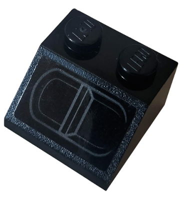 Slope 45 2 x 2 with Engine Vent Pattern Model Right Side (Sticker) - Set 76095, 3039pb131R Black U