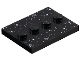 Tile, Modified 3 x 4 with 4 Studs in Center with White Dots and Sparkles / Stars Pattern, 88646pb012
